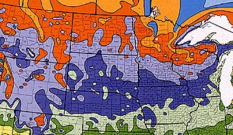 Northern United States Plant Hardiness Zone Map